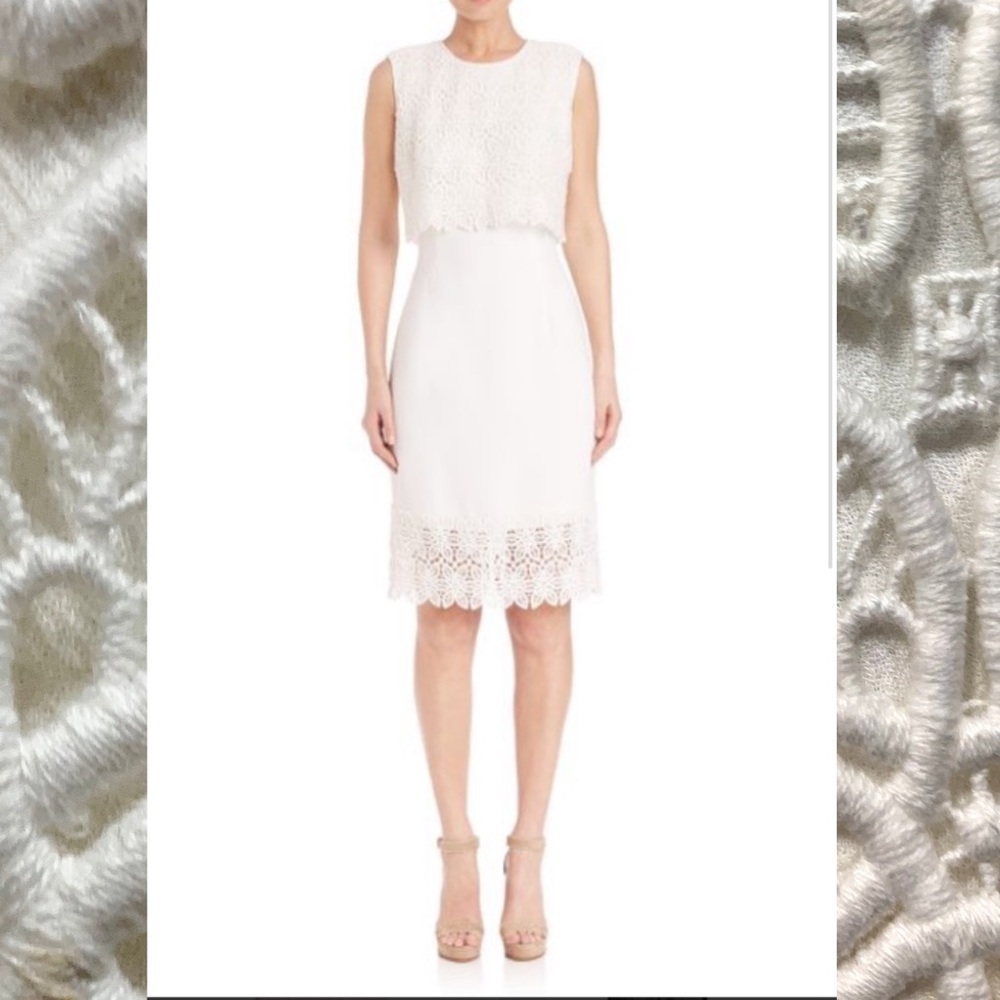Carmen Marc Valvo Lace popover dress